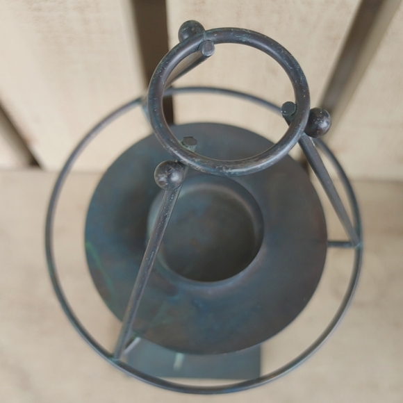 Vintage Rustic Rooster Weathervane Candle Holder Farmhouse 12" Metal Country - Picture 10 of 10